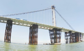 大沽河航道橋（自錨懸索橋）
