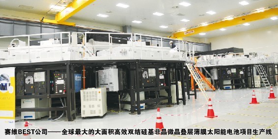 賽維BEST公司—全球最大的大面積高效雙結(jié)硅基非晶微晶疊層薄膜太陽能電池項(xiàng)目生產(chǎn)線