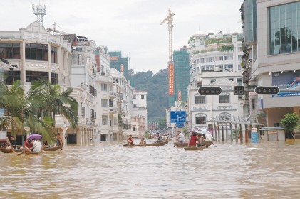 廣西梧州市城市受災(zāi)情況