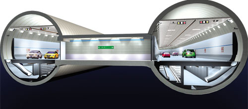 武漢長江隧道效果圖